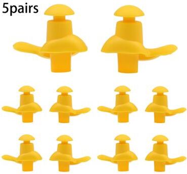 Shop Station Reusable Silicone Swimming Earplugs Waterproof Spiral Fit Sleep & Water Sports Ear Protection yellow