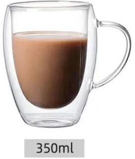 Uplifted Finds Transparent Double Wall High Borosilicate Glass Coffee Cup Insulated Milk Water Juice & Espresso Cup 350 Ml