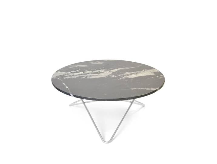 OX Denmarq O Table Couchtisch Marmor Schwarz, Edelstahlgestell