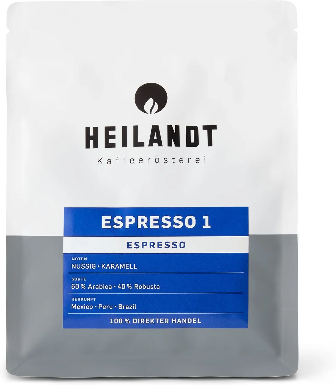 Heilandt - Espresso 1 - 250 g Ganze Bohne - Intensität: 4/6
