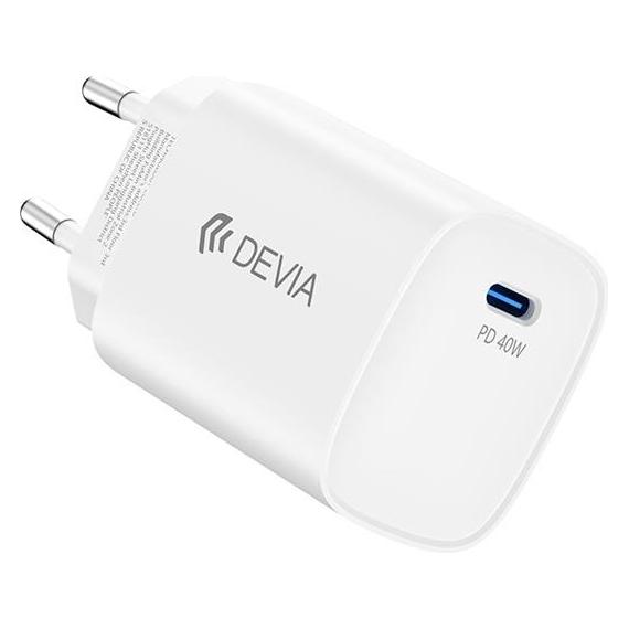 Devia Ultra6 PD Dynamic Charger bílá / Síťová nabíječka / USB PD / 40 W (max 60 W) / + kabel (40 W) (6942297141292)