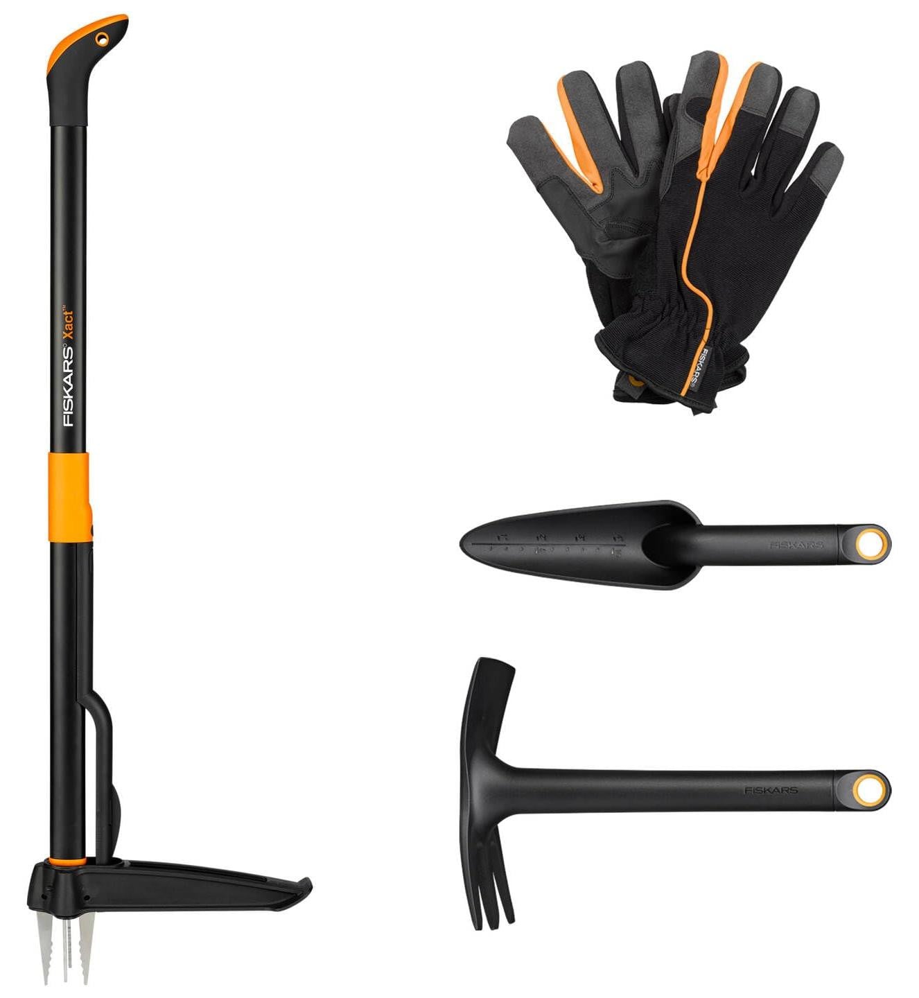 Fiskars tuingereedschapset, 4-delig, Xact onkruidsteker