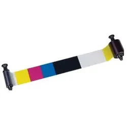 Evolis, Beschriftungsband, Farbband (Halbband, YMCKOKO), passt für: Primacy, Zenius, für bis zu 250 Karten (22.18 cm, Gelb, Schwarz)