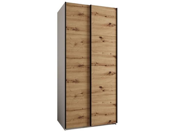 ABIKS MÖBEL Schwebetürenschrank LUX 1 hoher Schlafzimmerschrank - mit Kleiderstange, Regalen