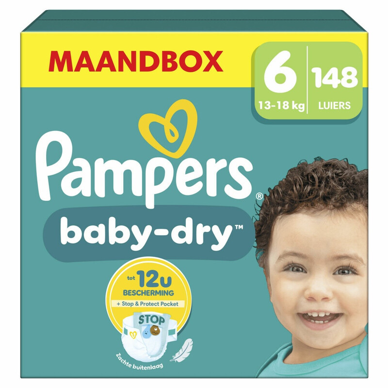 Pampers Baby-Dry Luiers Maat 6 – Maandbox 148 Luiers