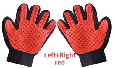 Uplifted Finds Silicone Five Finger Pet De Shedding Grooming Glove red Pair