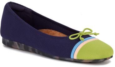 Women's Noelle Knit Flat by Ros Hommerson in Navy Lime Knit (Size 8 N)