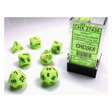 Chessex Würfel - Vortex Bright Green/black (7-Würfelset) 292533