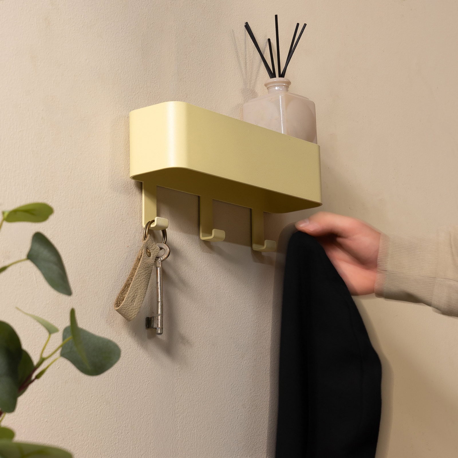 Spinder Design Wandkapstok Dax Play 3 Geel Metalen