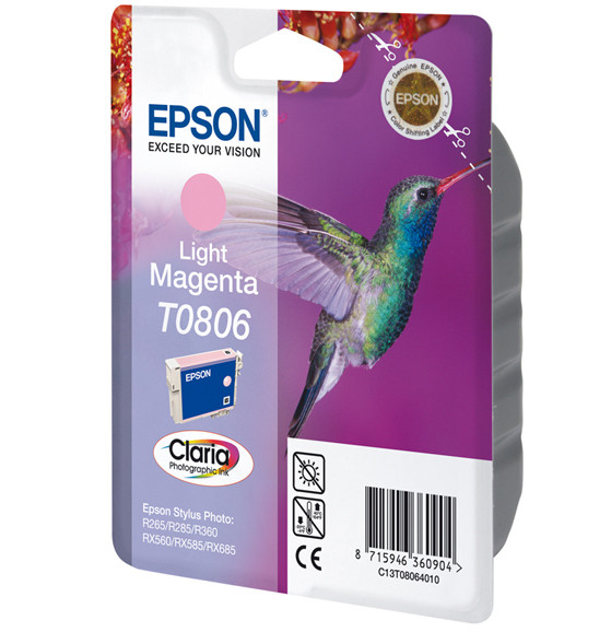 Epson Hummingbird T0806 inktcartridge, licht magenta, pigmentinkt