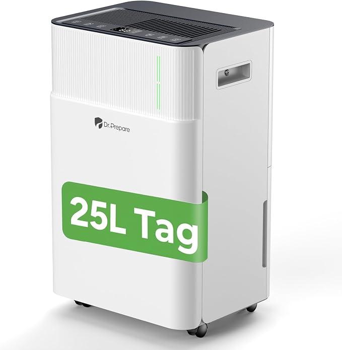 Luftentfeuchter Elektrisch 25L, Entfeuchter für Keller Wäschetrocknung, 4.5L Tank, 3 Modi, Schlafmodus, 24H Timer, Raumentfeuchter Elektrisch für 40-45m?, Luftentfeuchter mit Ablaufschlauch