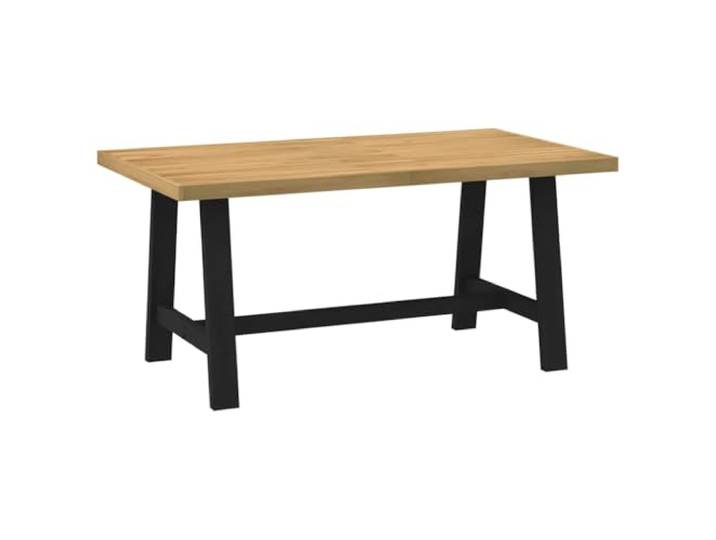 Todiikf Esstisch Massivholz 160x90x75 cm Küchentisch A-Form NOAIN Großzügiger Holztisch mit schwarzem A-Rahmen-Gestell für gemütliche Abendessen im Esszimmer oder in der Küche.