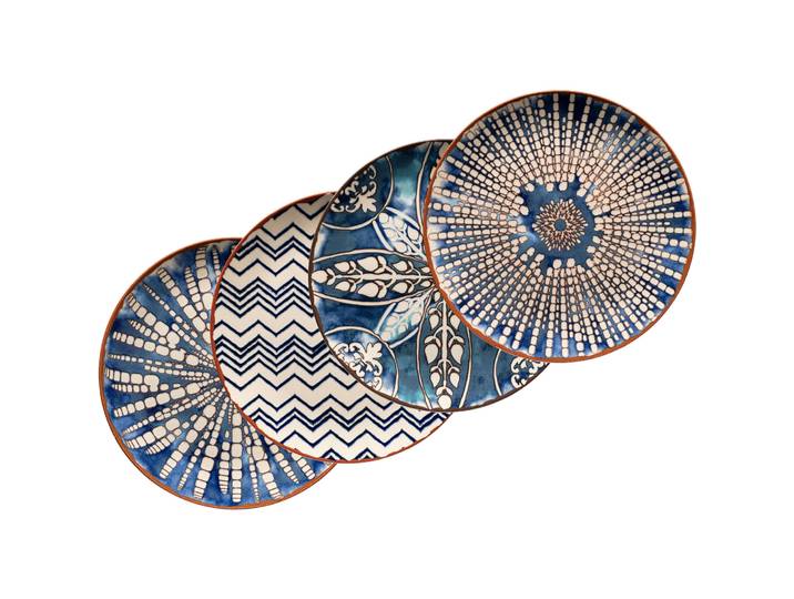 MÄSER Platzteller-Set Iberico Blue blau/weiss Steinzeug 4 Stk - Platzteller-Set