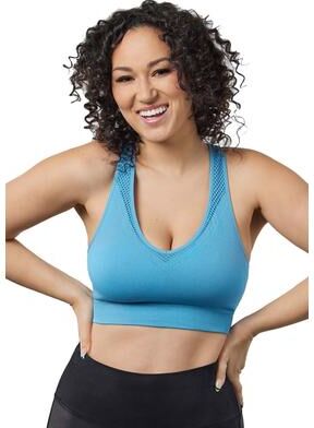 Plus Size Women's The Lea Cooling Low-Impact Racerback Sports Bra by Leading Lady in Blue (Size 2X)