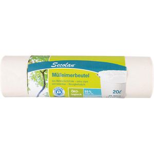 Secolan Müllbeutel 20 Liter, weiß, 25 Stück