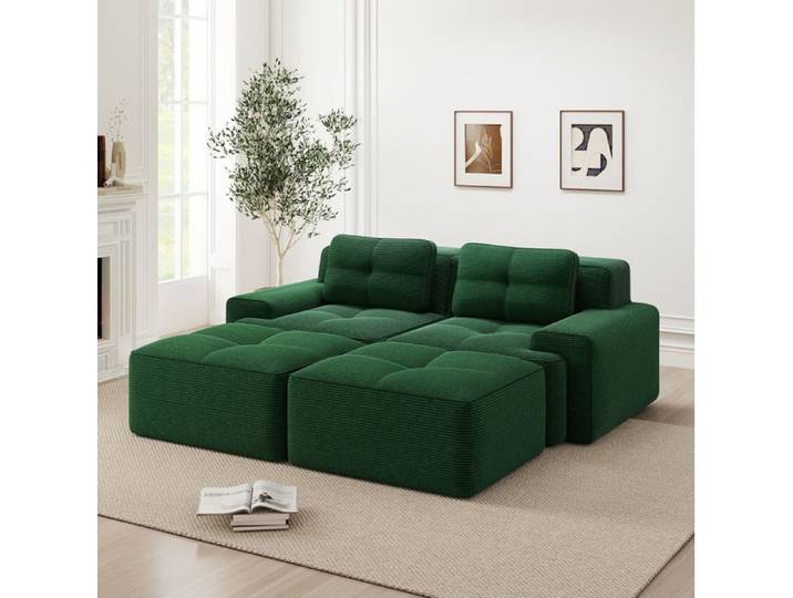 Canapé modulable - SENVIRO - deux places confort nuageux vert
