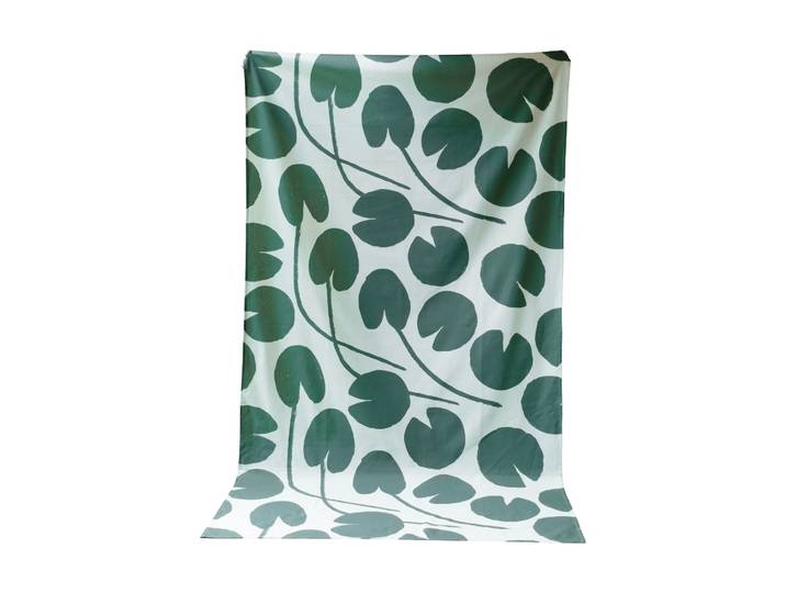 Fine Little Day Nappe Water lilies Vert clair-vert, 147x147 cm