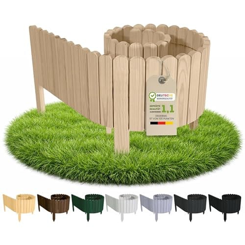 Floranica Flexibele Borderrand van Onbehandeld Hout, H: 40 cm, B: 200 cm