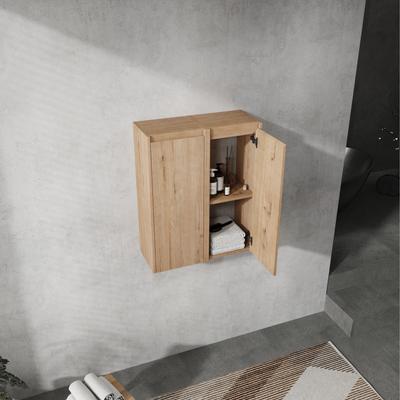 Ostweer Featured Wooden Side Cabinet Medicine Cabinet with Shelf, Wall Mounted Toilet Paper Cabinet with 2 Doors