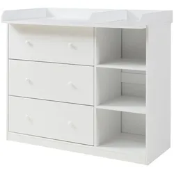 Helloshop26 - Kommode praktisches Aufbewahrungsmöbel für Eingangsbereich Wohnzimmer oder Ankleidezimmer mit weißem Wickeltisch aus