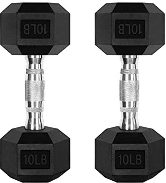 Gummibeschichtete Haltersets, 5-300 lbs - Sechseckige Gewichte für Krafttraining und Fitness zu Hause