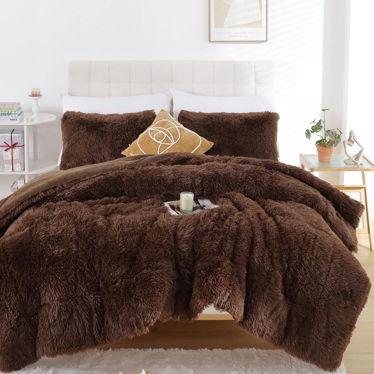 Dekbedset Pluizig Queen Size - Luxe Beddengoed - Koffie