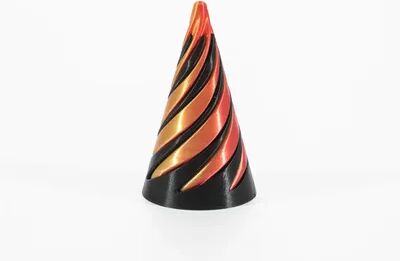 Uplifted Trends Spiral Cone Toy Impossible Pyramid Vortex Illusion Sculpture Pass Through Puzzle metallic Red