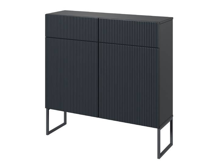 Armoire à chaussures en bois massif SKAO 90 x 90 x 28cm Gris/Anthracite