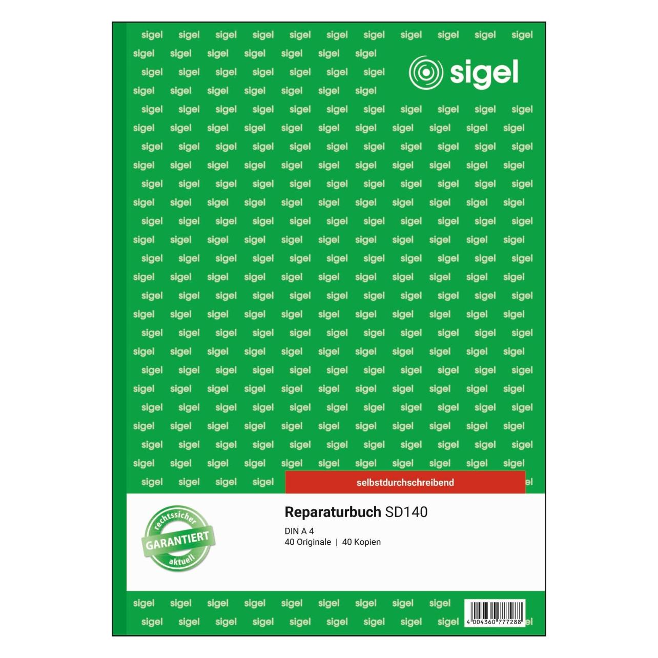 Sigel Erfassung der Reparatur Formularbuch (80x) (SD140)