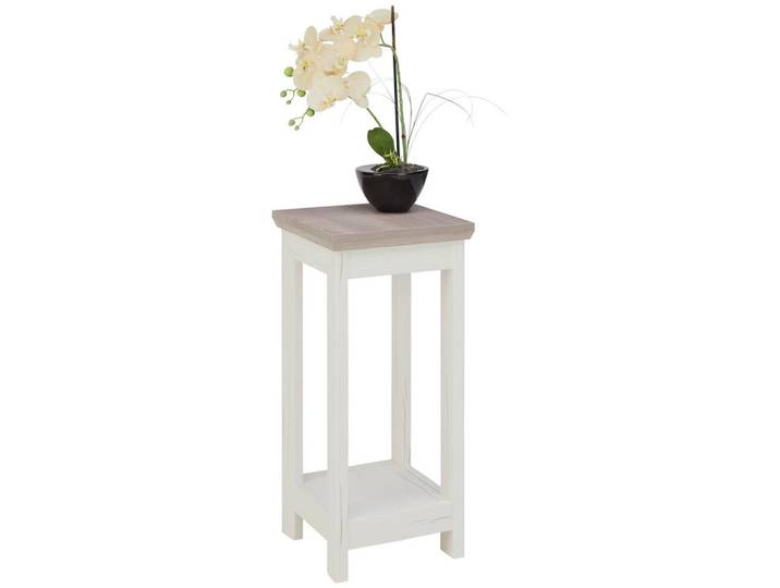 Hom`in Blumenständer, Grau, Weiß, 30x65x30 cm, Wohnzimmer, Wohnzimmertische, Blumenständer, Sonstige Blumenständer