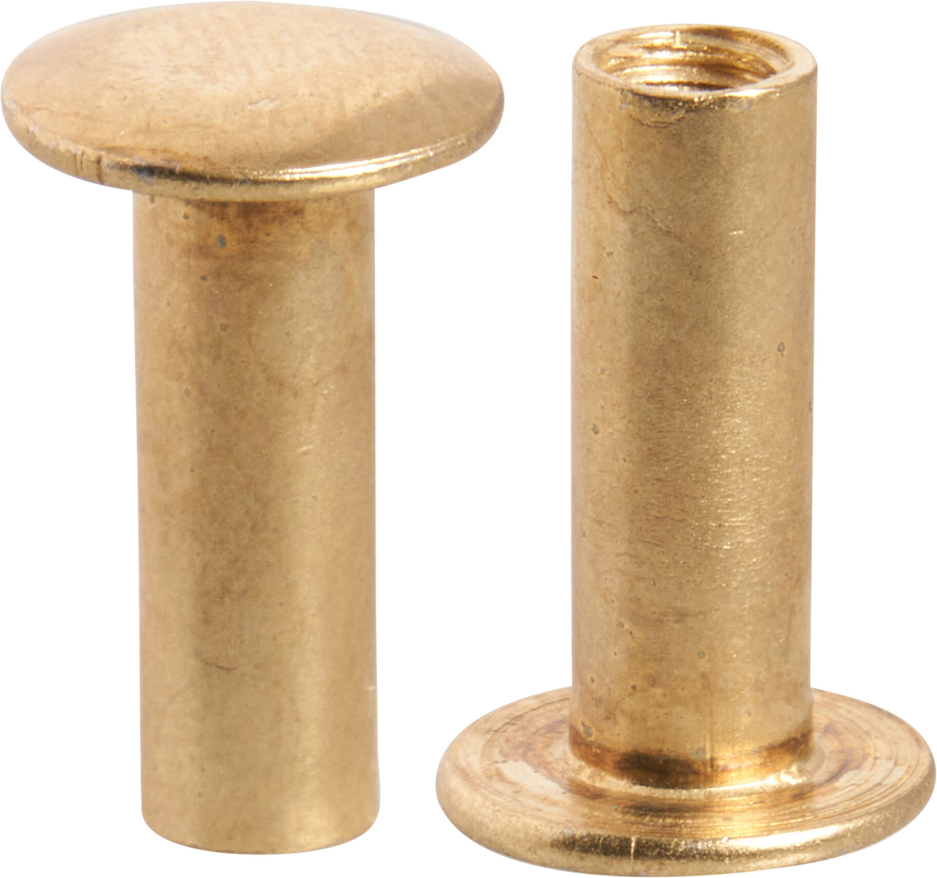 SPRINTIS 100 Unités - Vis de reliure, laitonné écrou lisse, vis fendue   18 mm, métal, or