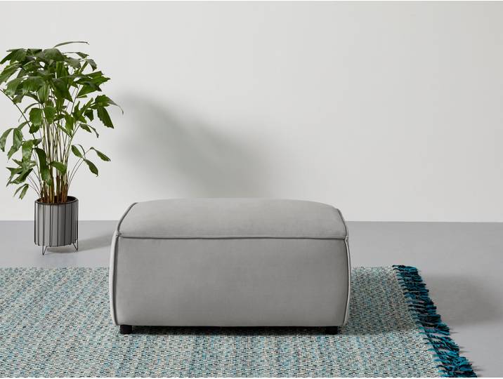 Polsterhocker HOME AFFAIRE Marva, B: 100 cm , grau, B:100cm H:44cm T:67cm, 100% Polyester, Hocker, Polsterhocker, passend zur Polsterserie Marva , Federkern