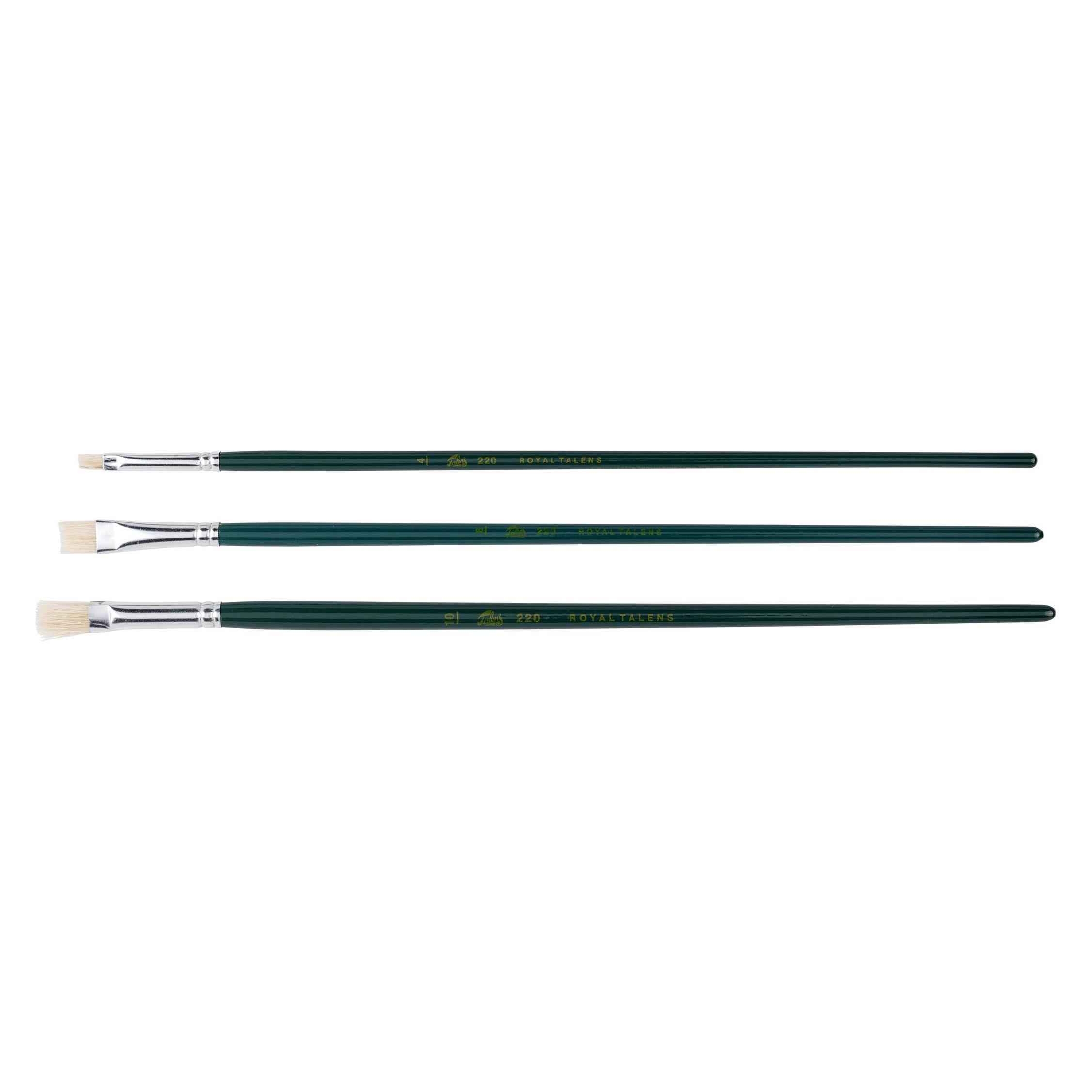 Talens Pinselset für Öl- und Acrylfarbe Serie 220 (Gr. 4, 8, 10) (100 mm) (SET220N)