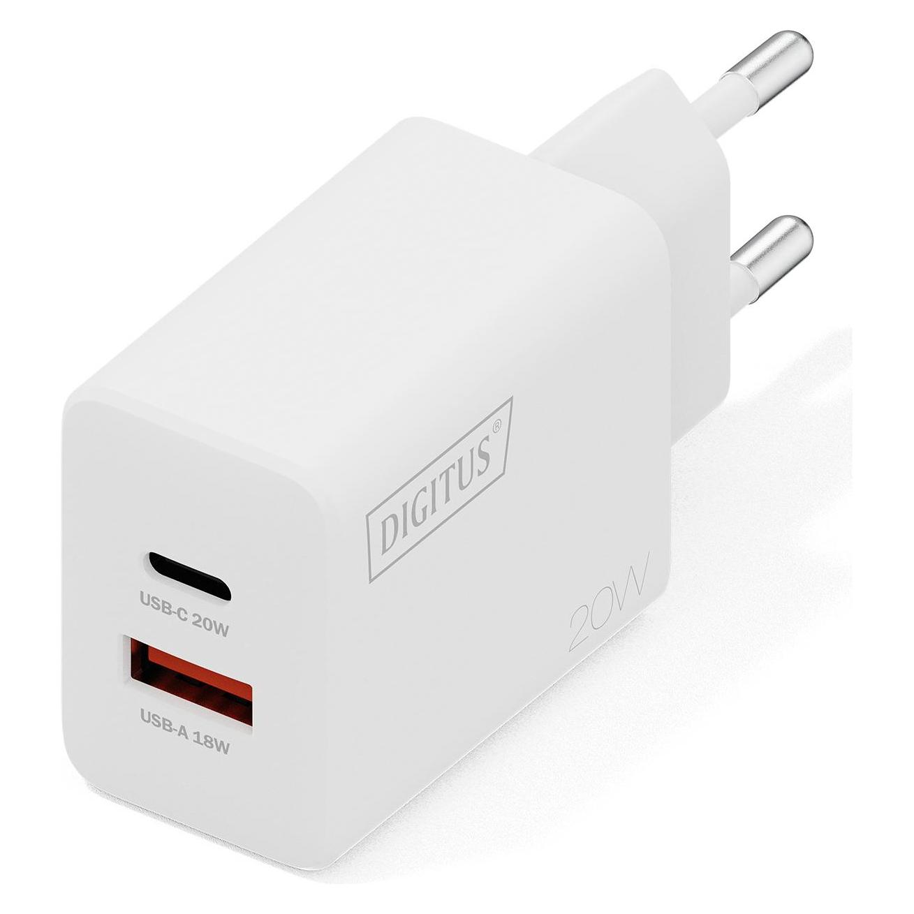 Digitus USB Charger 20W, 1x USB-C, 1x USB-A (20 W, 2 Ports) (DA-10300)