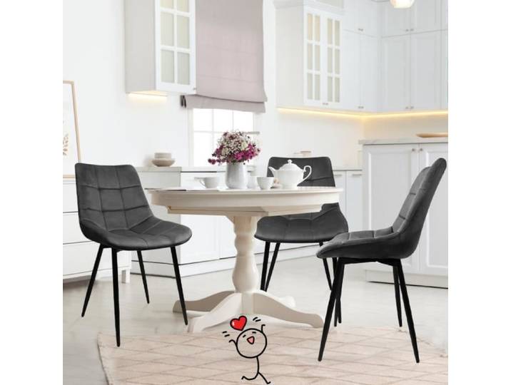 Chaises de salle à manger QIFAshma - Lot de 6 - Gris foncé - Design élégant et confortable