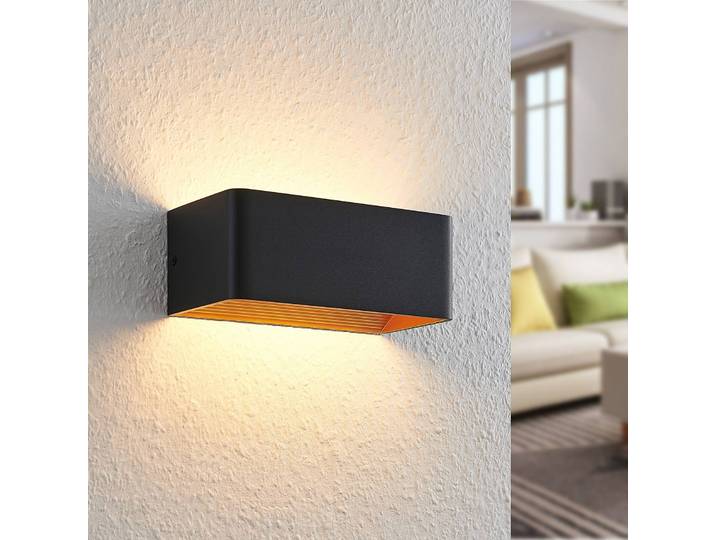 Wandlampe Karam Arcchio, schwarz, für Wohn- / Esszimmer, Aluminium, Modern, LED Wandleuchte, Wandlampe Innen
