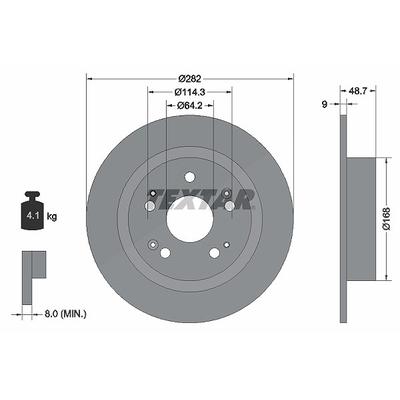 Textar Bremsscheibe [Hersteller-Nr. 92204300] für Acura, Honda