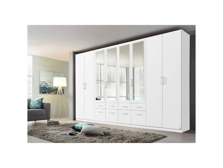 Drehtürenschrank Bingen Typ A 360cm Weiß/Alpinweiß