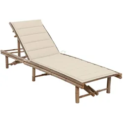 Helloshop26 - Sonnenliege Deckstuhl Sonnenbett Gartenbett Terrassenmöbel mit Bambuskissen 02_0012291