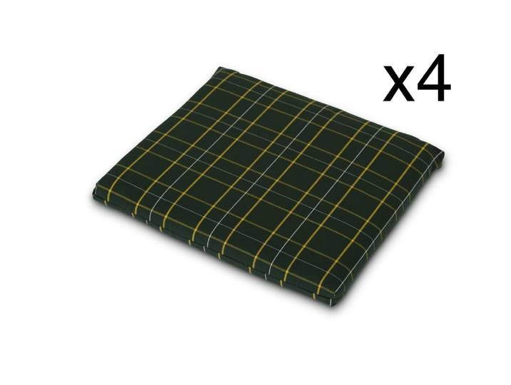 Pack 4 coussins chaise de jardin carrés verts