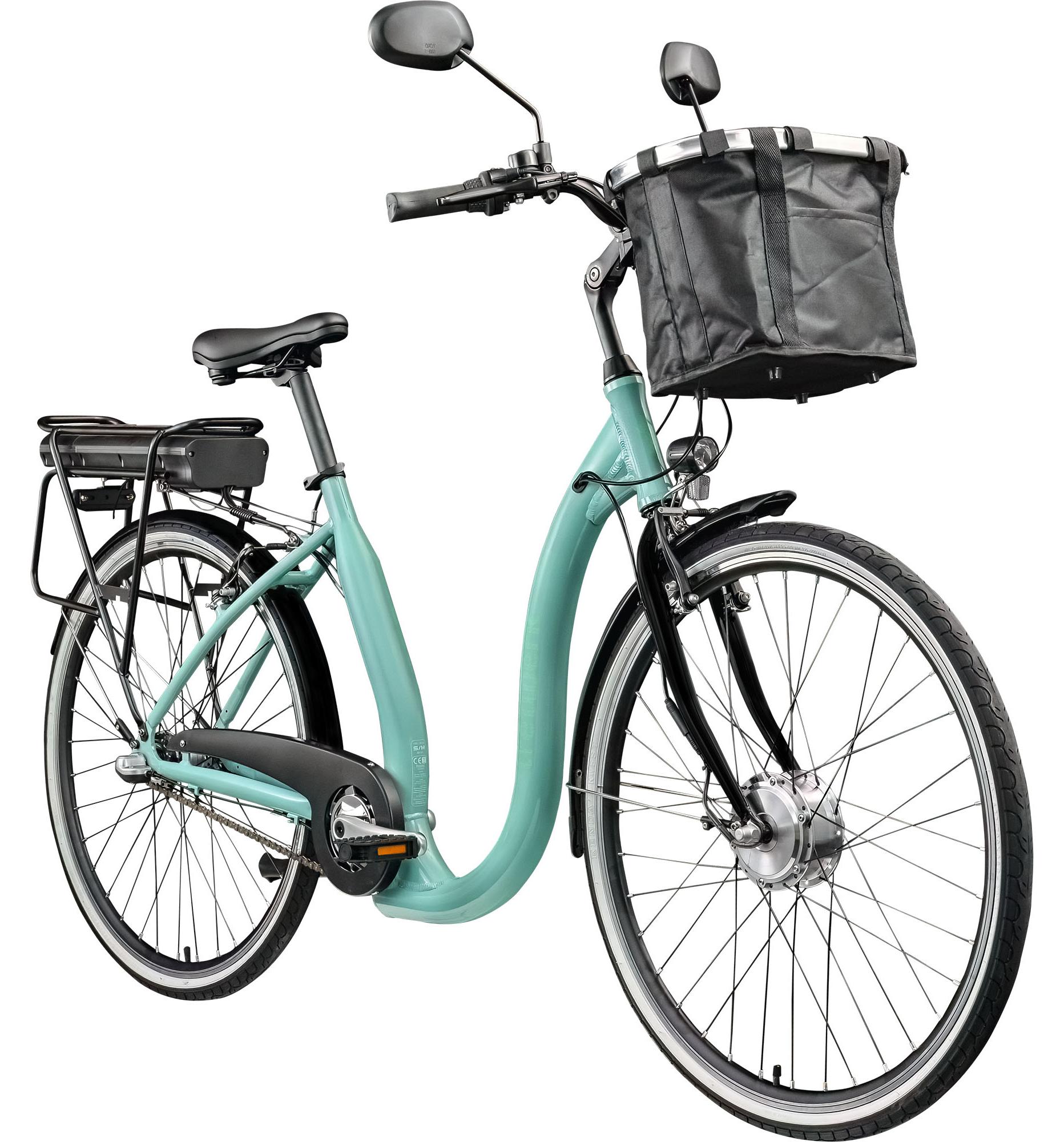 Tretwerk Linea 28 Zoll E Bike Damen Pedelec 3 Gang Nabenschaltung Elektro Fahrrad Citybike retro Tiefeinsteiger grün