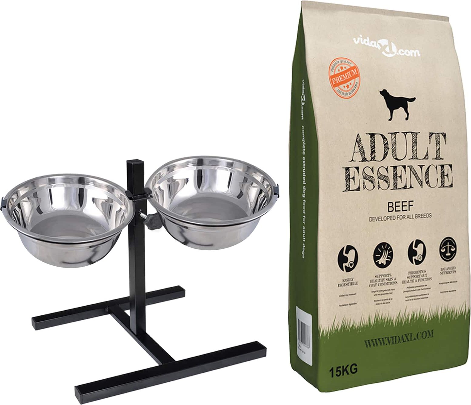 vidaXL Support de nourriture et bol avec nourriture pour chien