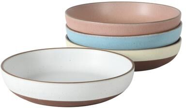 Gibson Elite William Crest 4 Piece Dinner Bowl Set, 8.5"" Round Stoneware Reactive Glaze Finish, Large Soup, Pasta & Salad Bowls"