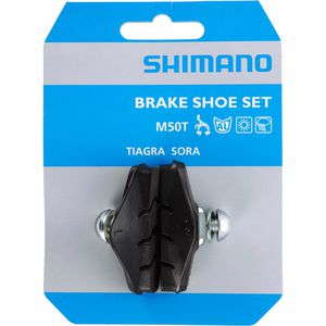 Shimano Fahrrad-Bremsbeläge M50T2, organisch, Bremsschuhe für V-Brake, 1 Paar, schwarz, 50 mm