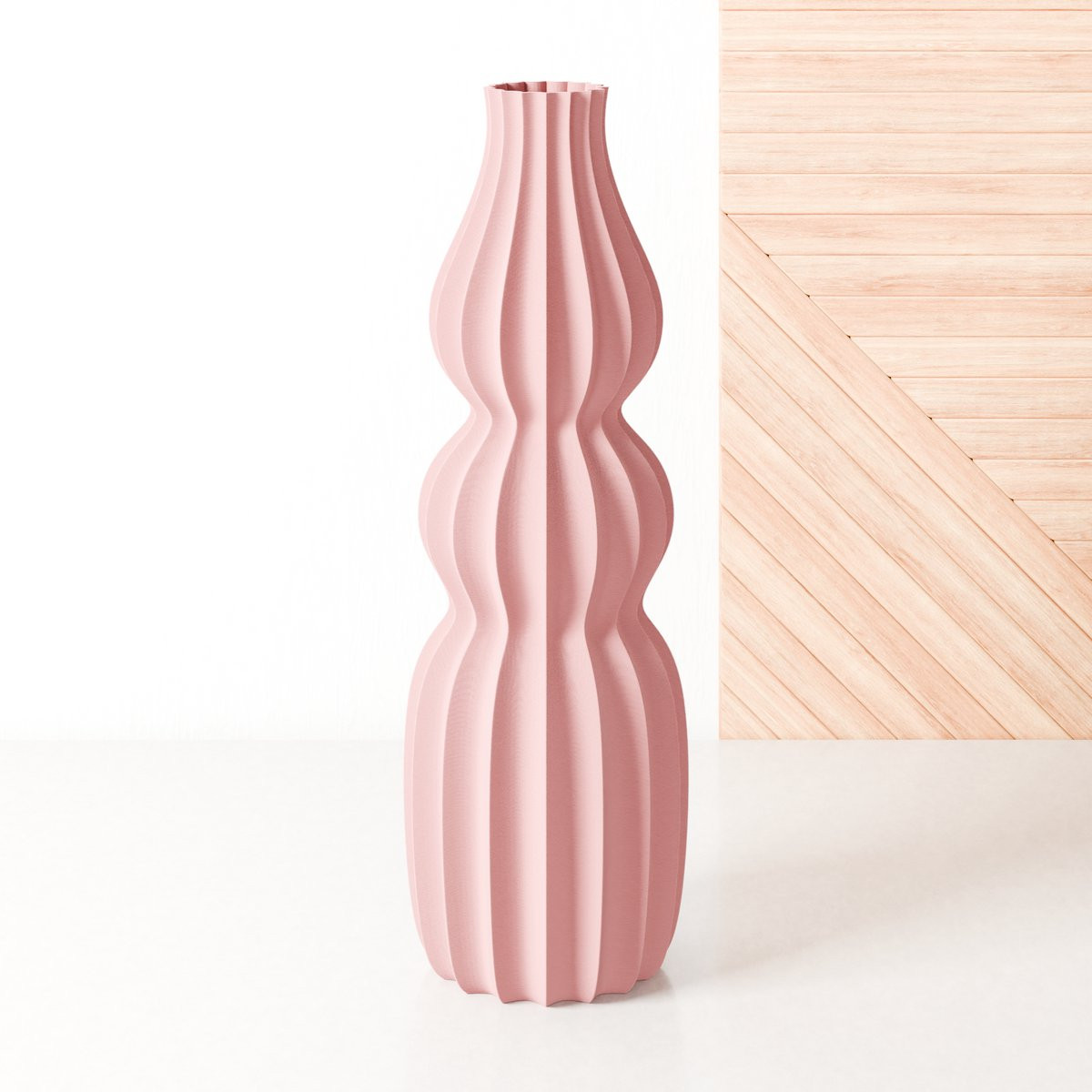 Fleuriek Grote vaas Roze - Decoratieve design vaas van kunststof - Hoogte: 40 cm