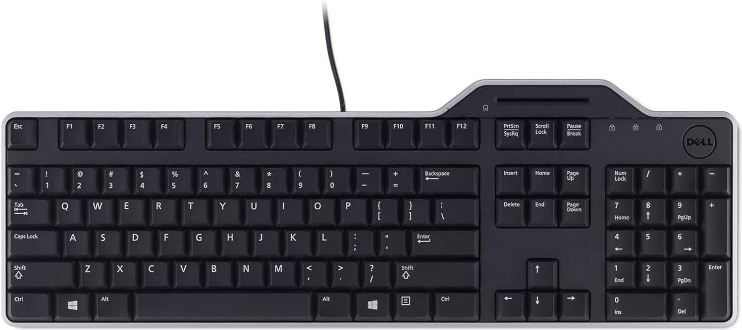Dell KB-813 Black USB Keyboard with Smartcard Reader, Used - Like New