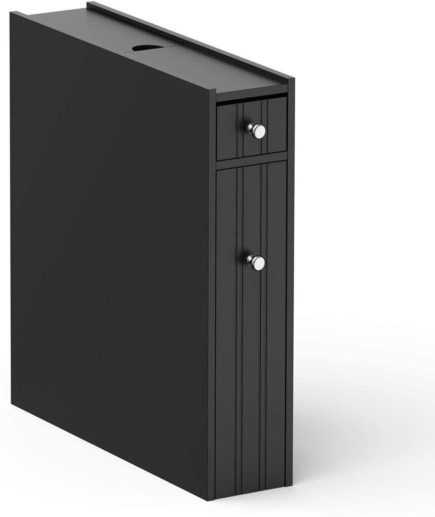 VonHaus Shrewsbury Freestanding Bathroom Cabinet Black 58cm H X 14.2cm W X 50cm D