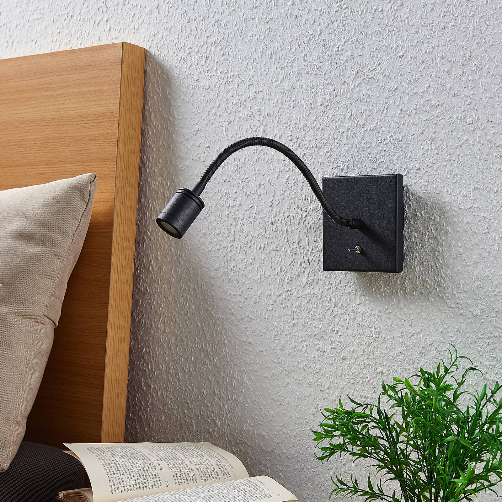 Applique da parete a LED Mayar Lindby, Nero, Camera da letto, Metallo, Moderno, Applique a LED