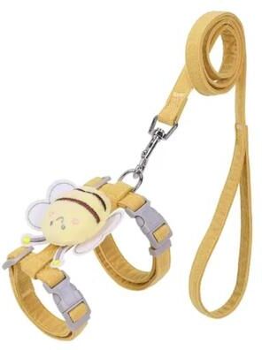 Uplift Essentials Bumblebee Adjustable Cat Harness And Leash Set yellow m