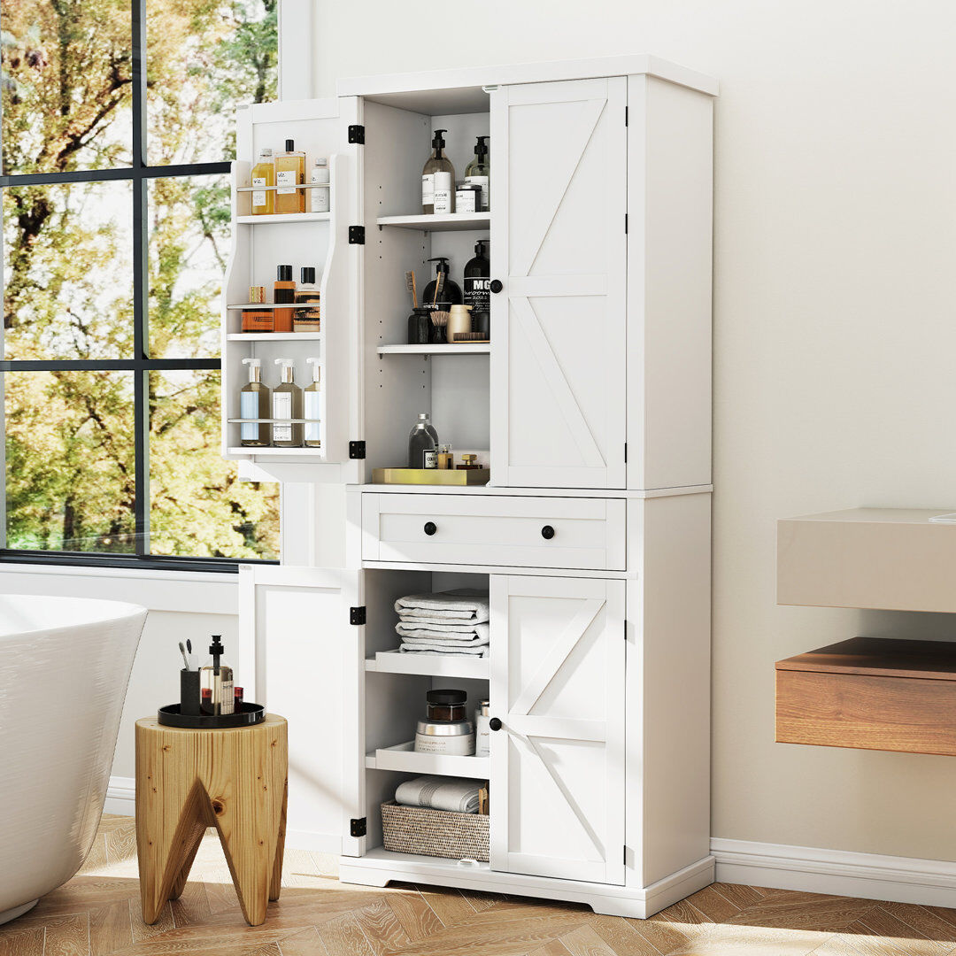 17 Stories 184 cm H Standard Pantry / Tall Cabinet 184cm H X 77cm W X 40cm D